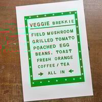Image 2 of Veggie Brekkie menu screenprint poster