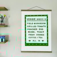 Image 1 of Veggie Brekkie menu screenprint poster
