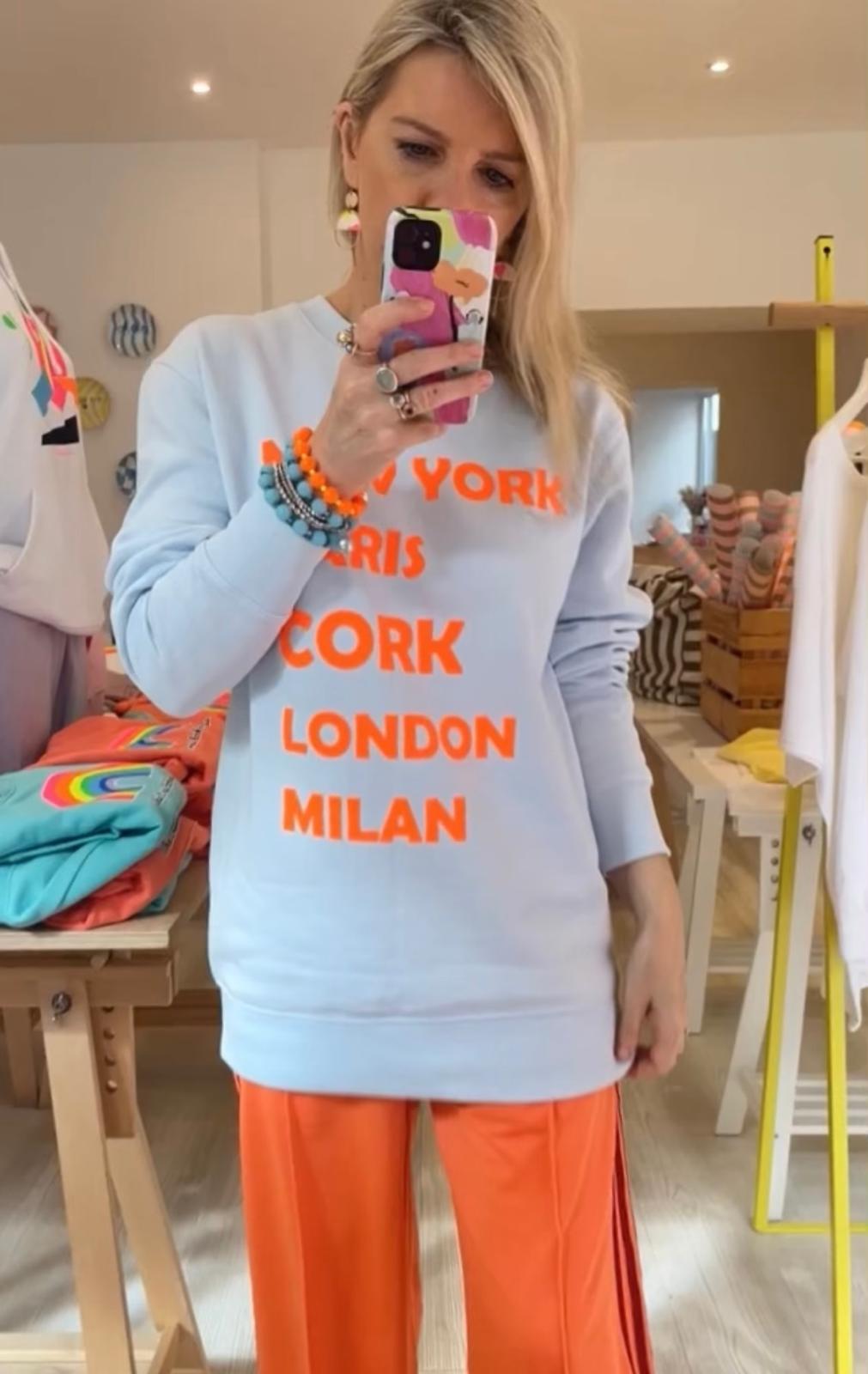 Image of Cork Light Blue Slogan Sweatshirt