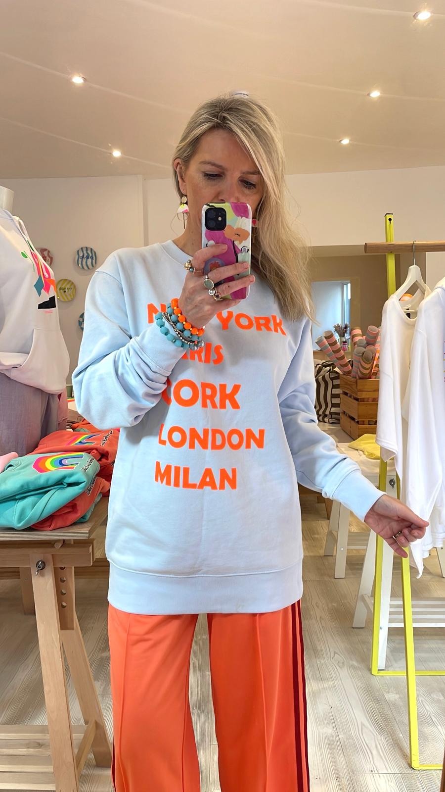 Image of Cork Light Blue Slogan Sweatshirt
