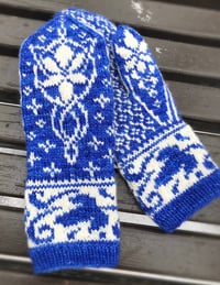 Image 1 of “Evenstar” mittens - Ultramarine blue - Ready to ship