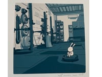 Image 2 of Vacuuming. Signed print, limited edition of 15.