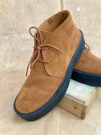 Image 1 of PLAYBOY CHUKKA BOOTS x SMQ COGNAC SUEDE