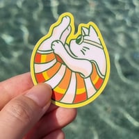 Image 2 of Shrimp Cat - Diving Cat Vinyl Sticker