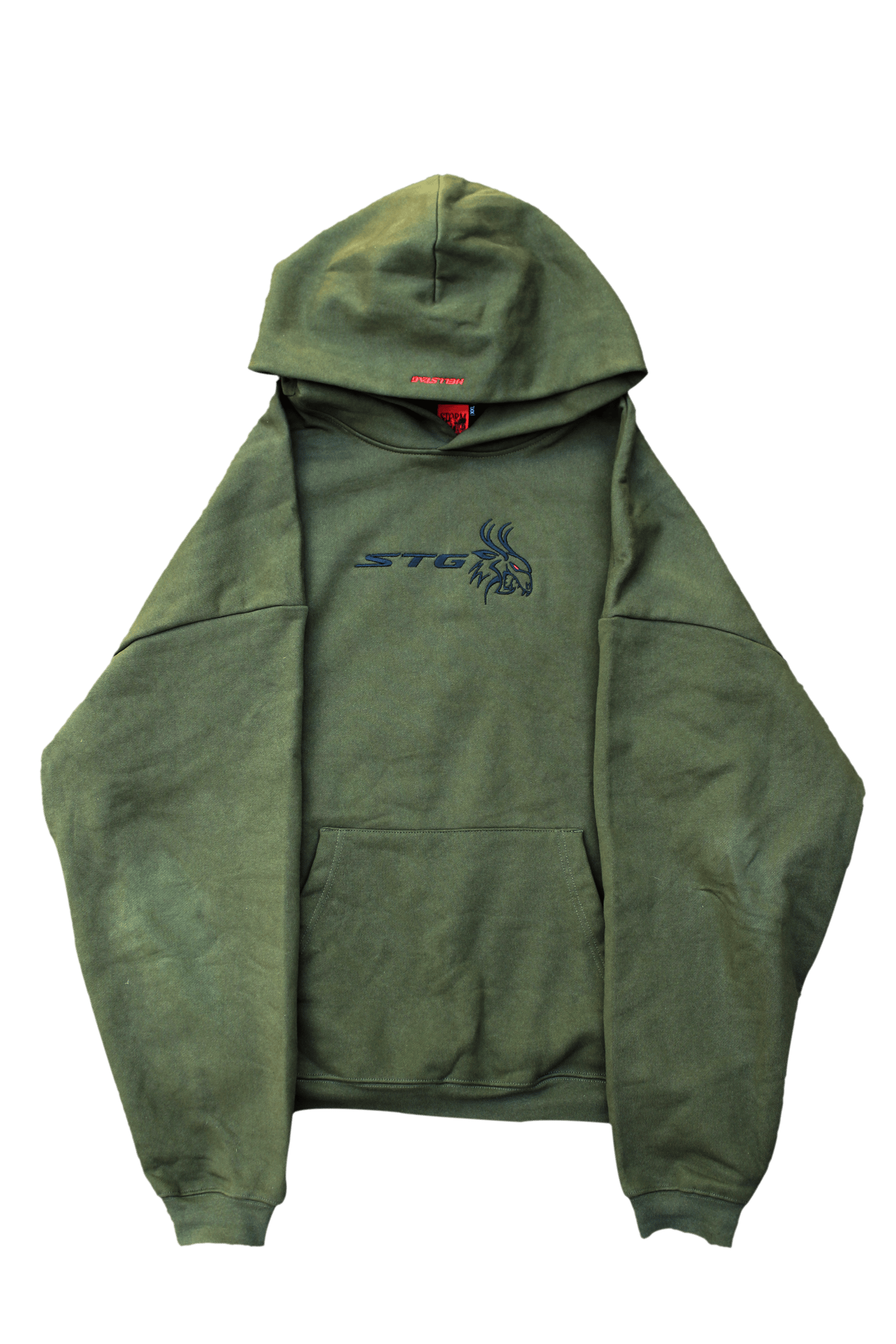 Image of HELLSTAG HOODED SWEATSHIRT - OLIVE