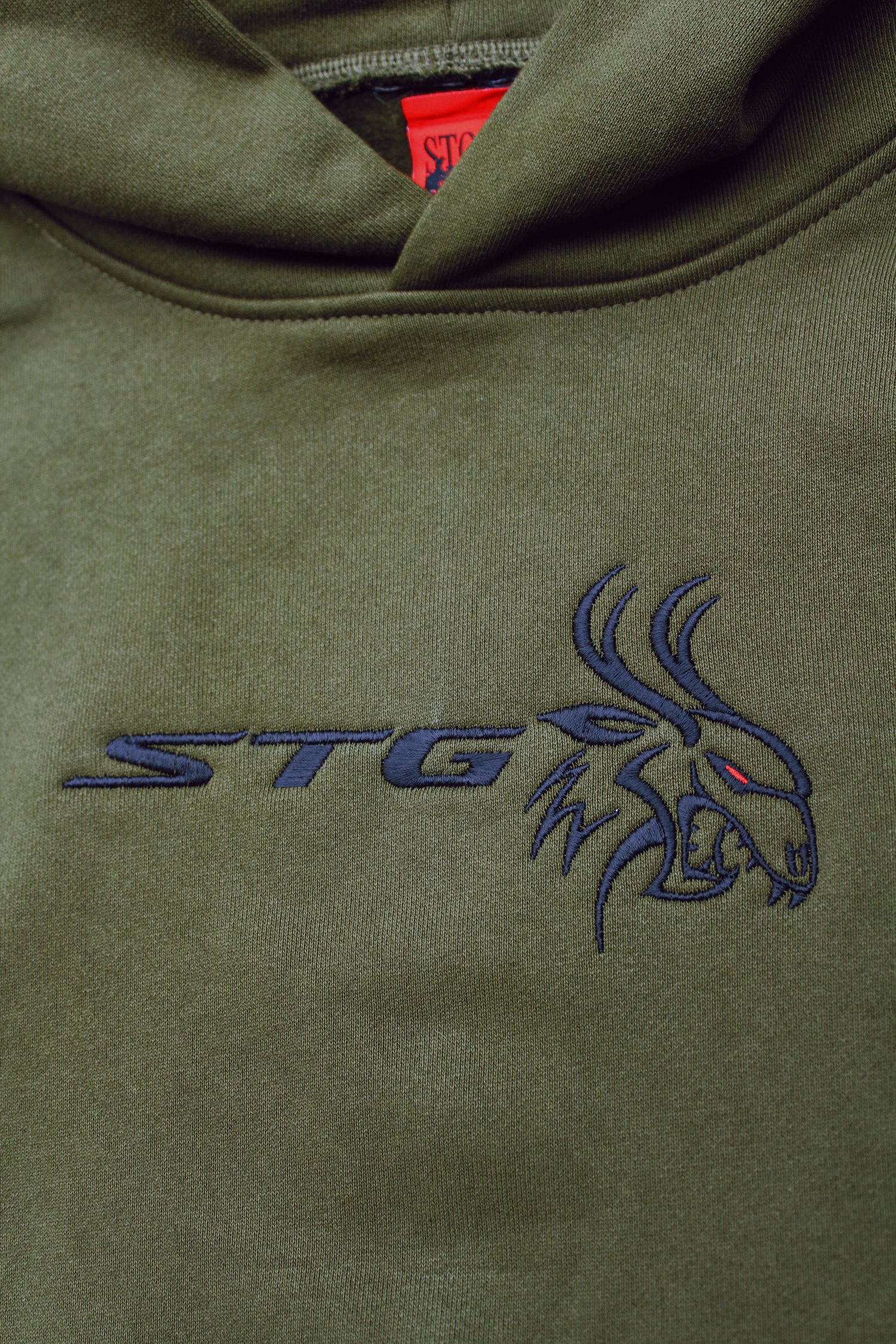 Image of HELLSTAG HOODED SWEATSHIRT - OLIVE