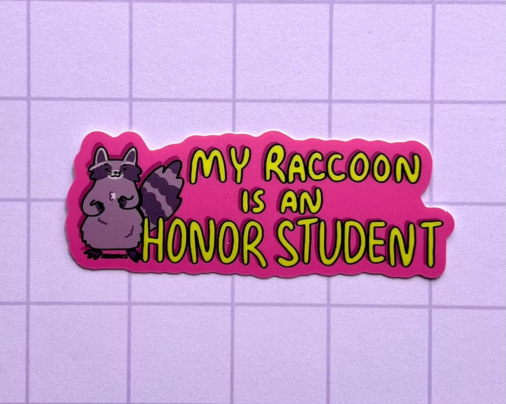 Image of My Raccoon is an Honor Student vinyl sticker