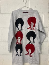 Image 1 of Betty Davis, grey dress M (19"P2P, 26.5" S2H, 28.5"C2C)  