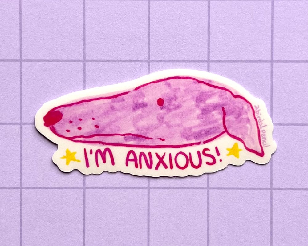 Image of Anxious greyhound vinyl sticker