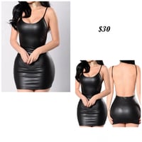 Leather Mini Black Dress