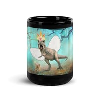 Image 5 of T- Rexie and Caticorn - Black Glossy Mug - 2 Sizes