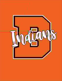 Image 2 of B Indians Orange Tee (Design created by Tesla Blackhurst)