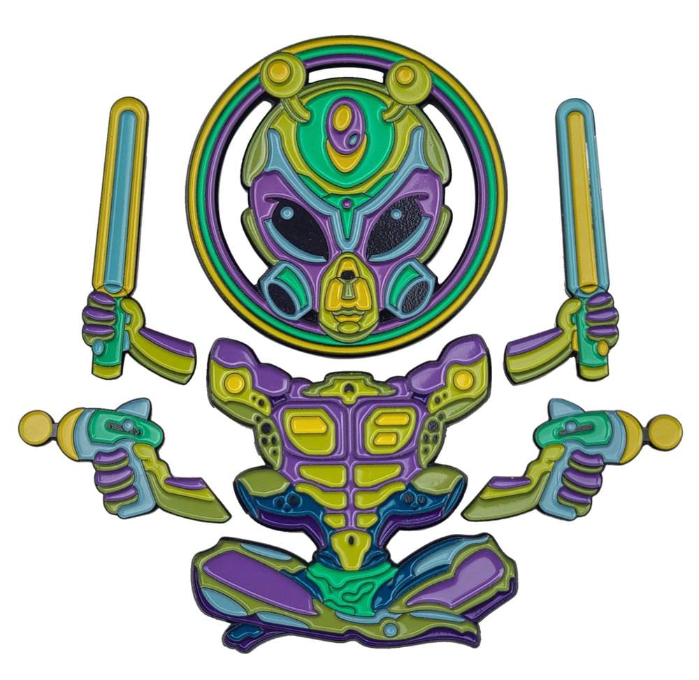 Image of 6-Piece Modular Alien Pin Set