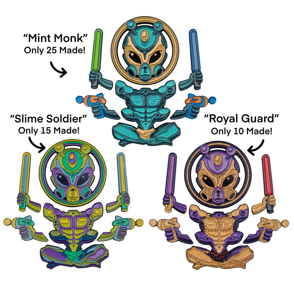 Image of 6-Piece Modular Alien Pin Set