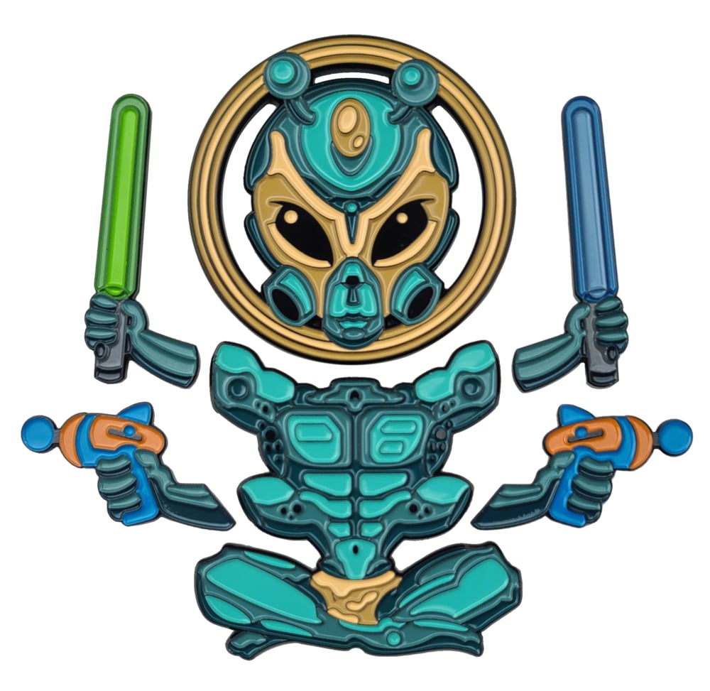 Image of 6-Piece Modular Alien Pin Set