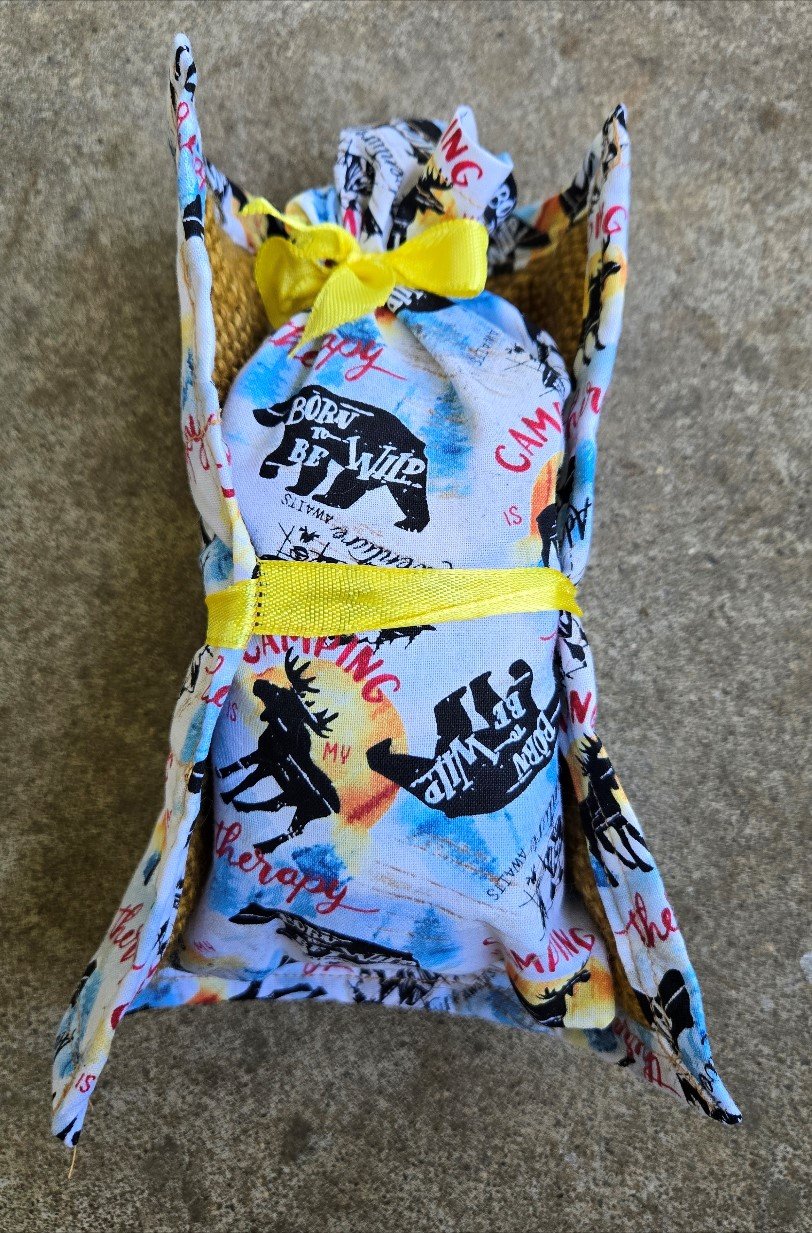 Image of  Travel Tic Tac Toe Set,Wheat & Gold, Handmade