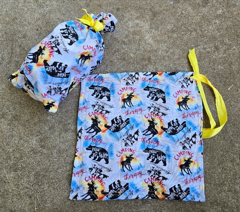 Image of  Travel Tic Tac Toe Set,Wheat & Gold, Handmade