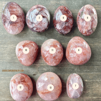 Image 4 of Fire Quartz Palm Stone, Hematoid Quartz for Emotional Healing & Grounding