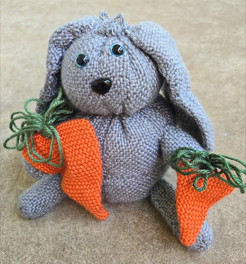 Image of Grey Rabbit, Handmade Stuffie, Dice Guardian