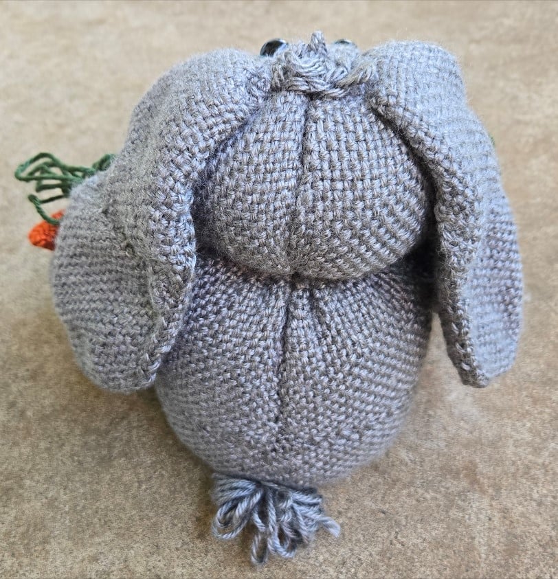 Image of Grey Rabbit, Handmade Stuffie, Dice Guardian