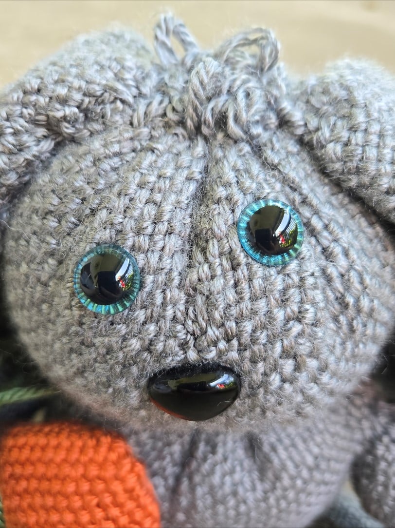 Image of Grey Rabbit, Handmade Stuffie, Dice Guardian