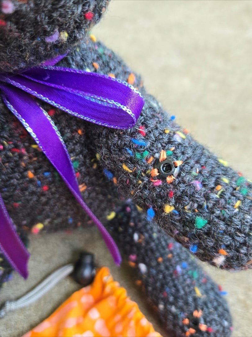 Image of Confetti Space Bear, Handmade Stuffie, Large