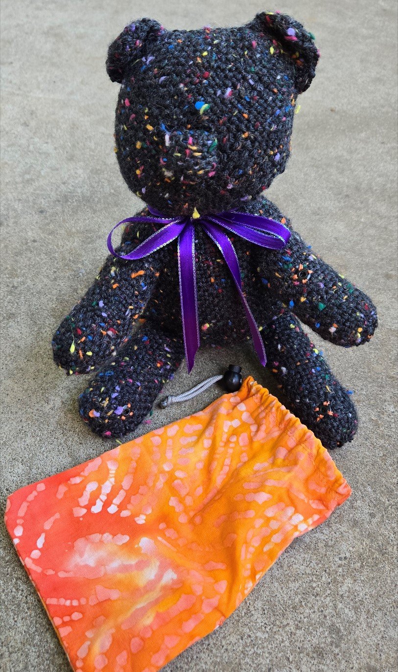 Image of Confetti Space Bear, Handmade Stuffie, Large