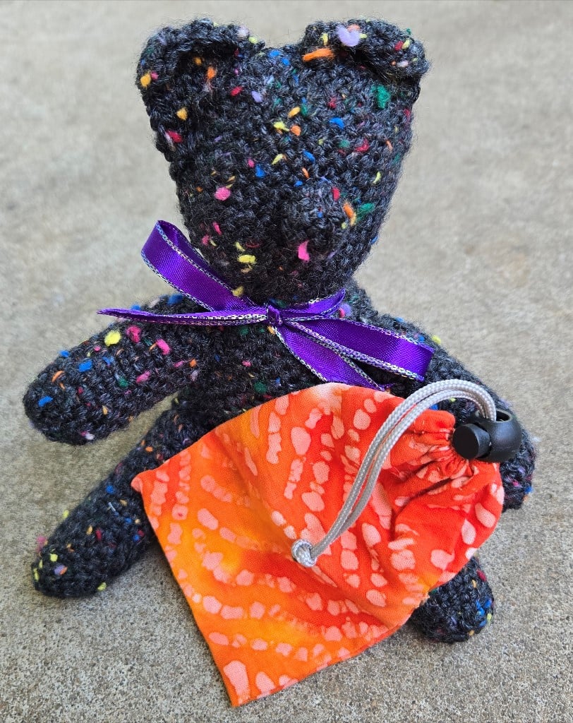 Image of Confetti Space Bear, Handmade Stuffie, Small