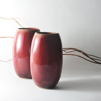 Image 1 of deep red altered vase
