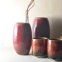 Image 2 of deep red altered vase