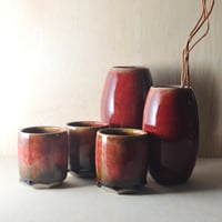 Image 3 of deep red altered vase