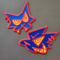 Image 1 of BAD DOG + KITTY Embroidered Sticker Patch 100% Recycled