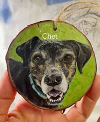 Image 1 of Wood Slice Pet Portrait 