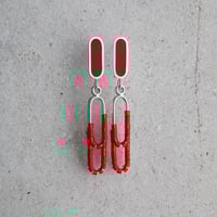 Image 1 of Embellished Red Line Earrings 