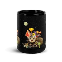 Image 8 of Frida Cat-lo - Black Glossy Mug - 2 Size Options 
