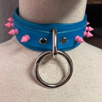 Image 4 of Heavy Colorful Spiked Bondage Collar
