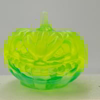 Image 1 of Icky- clear yellow/blue with glow rocks inclusion 