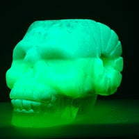 Image 2 of Horned skull - green/yellow glopal layers