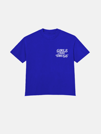 Image 2 of GIRLS ARE DRUGS® TEE - BRIGHT ROYAL / WHITE
