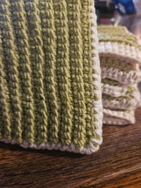 Image 4 of Crocheted Two Sided Dish Scrubby: Cotton & Wool Reusable Cleaning Pad