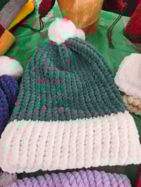 Handmade Loomed Warm and Cozy Winter Santa Hat.