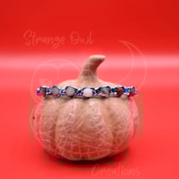 Image 1 of Matte African Bloodstone Blue Snake Paracord Bracelet