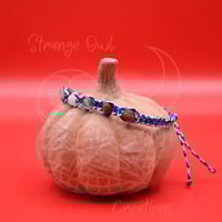 Image 3 of Matte African Bloodstone Blue Snake Paracord Bracelet