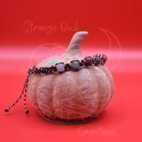 Image 2 of Matte African Bloodstone Dark Stripe Paracord Bracelet