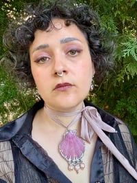 Image 2 of Purple Scallop Tie Necklace 
