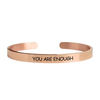 Image 2 of "You Are Enough – Self-Love Engraved Minimalist Bracelet"