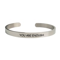 Image 3 of "You Are Enough – Self-Love Engraved Minimalist Bracelet"
