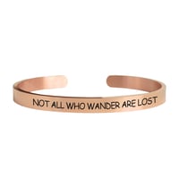 Image 3 of "Not All Who Wander Are Lost" Engraved Bracelet