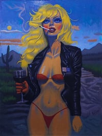 High Desert Girl, Oil on wood, 12 x 16"