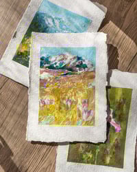 Crocus field - Gouache on handmade paper A5